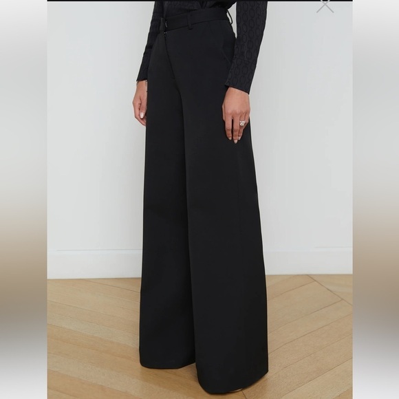 New L’Agence Pilar Wide Leg Pant Trouser Black Office Business Sz 16 - Picture 16 of 16